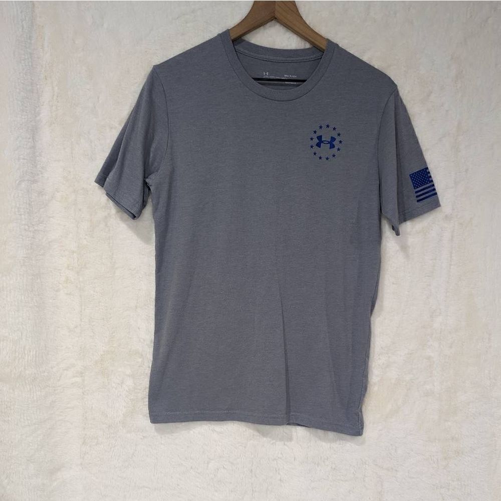 Under Armour Mens Freedom Flag T Shirt Gray Small